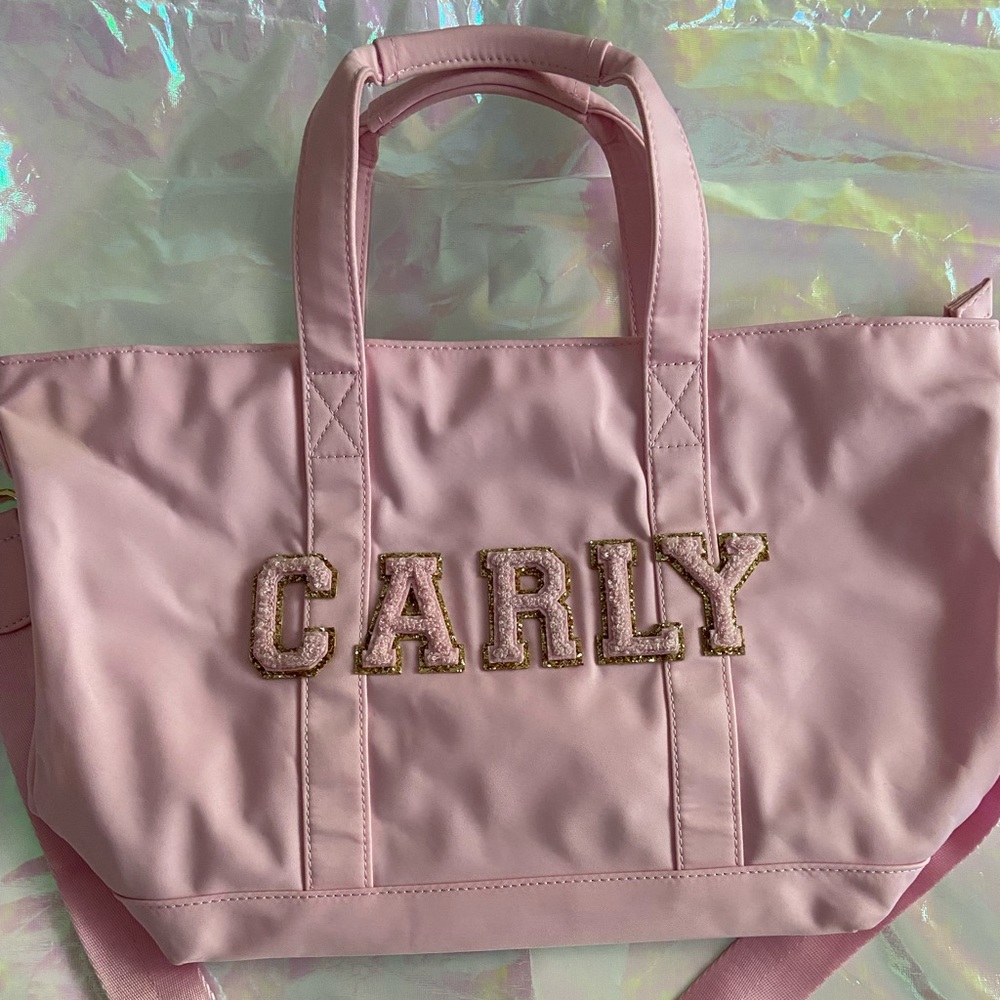 SCL Flamingo Mini Tote with “CARLY” patches